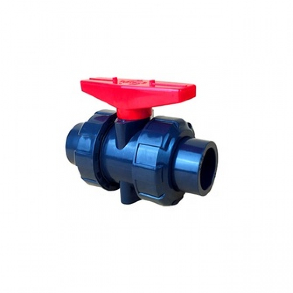 Válvula de bola de alta calidad de la unión del doble de las instalaciones de tuberías del suministro de agua del PVC