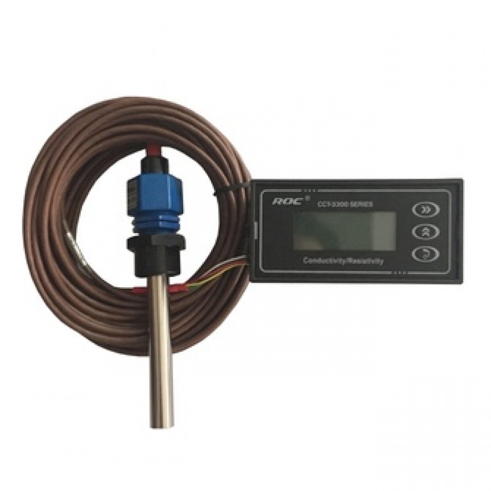 Monitor de conductividad eléctrica/controlador de conductividad para tratamiento de agua