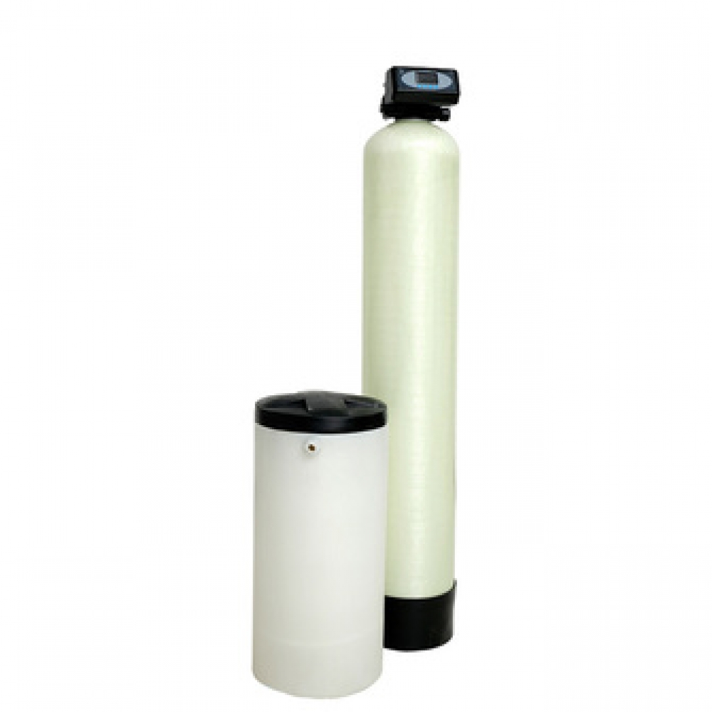 Previous water filtration salt dissolving tank, resin water softener filter system