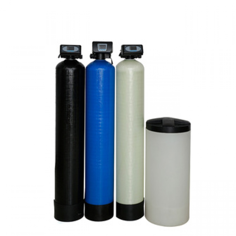 Previous water filtration salt dissolving tank, resin water softener filter system