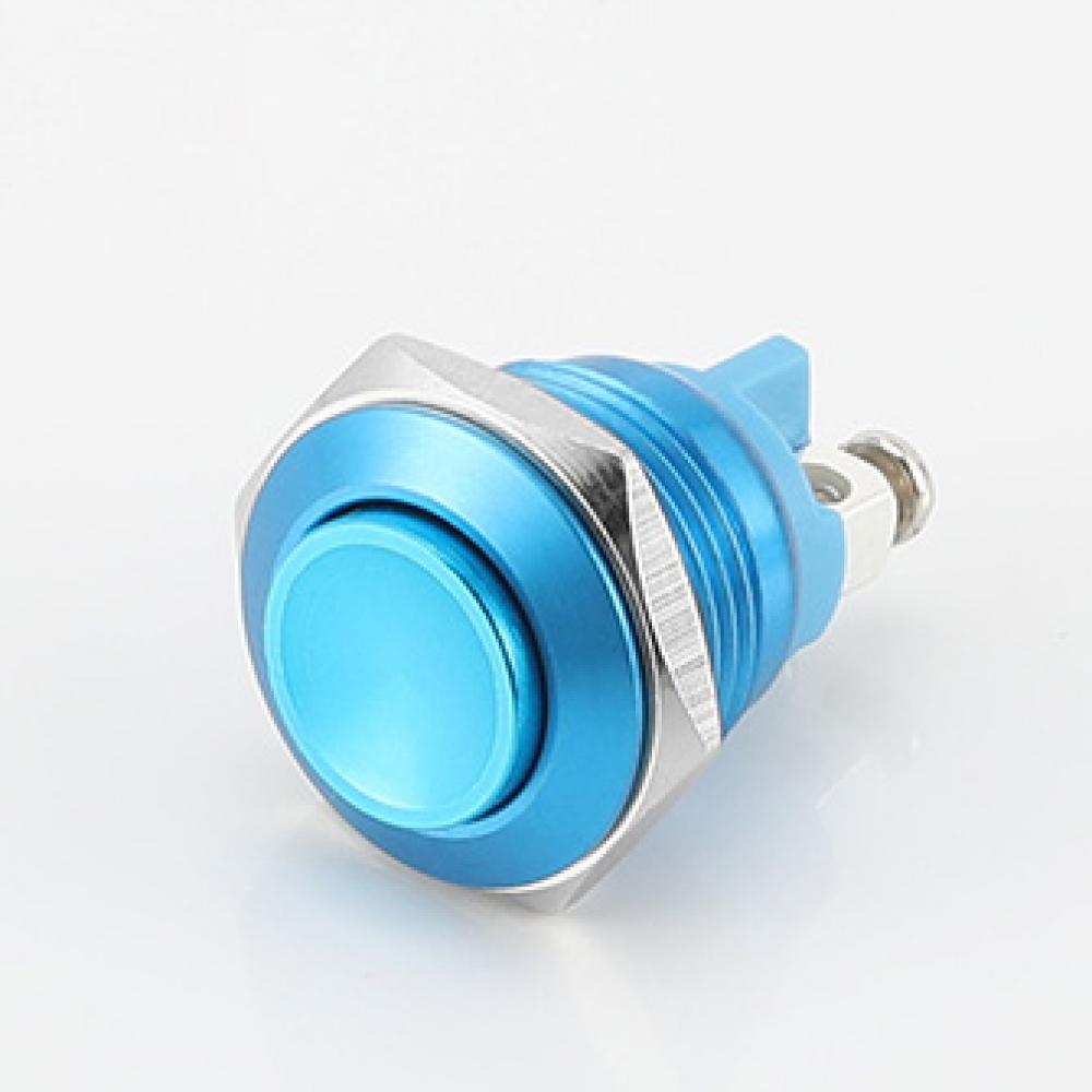 16mm cabinet door High Flat Domed switch on off metal black red blue reset momentary push button switch