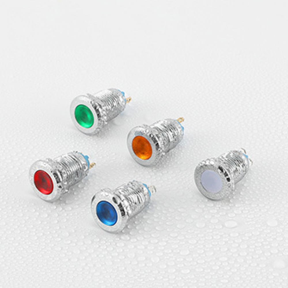 Lámpara indicadora 12 mm metal impermeable IP67 DC6V/220V terminales de cable de tornillo / pin luces indicadoras LED