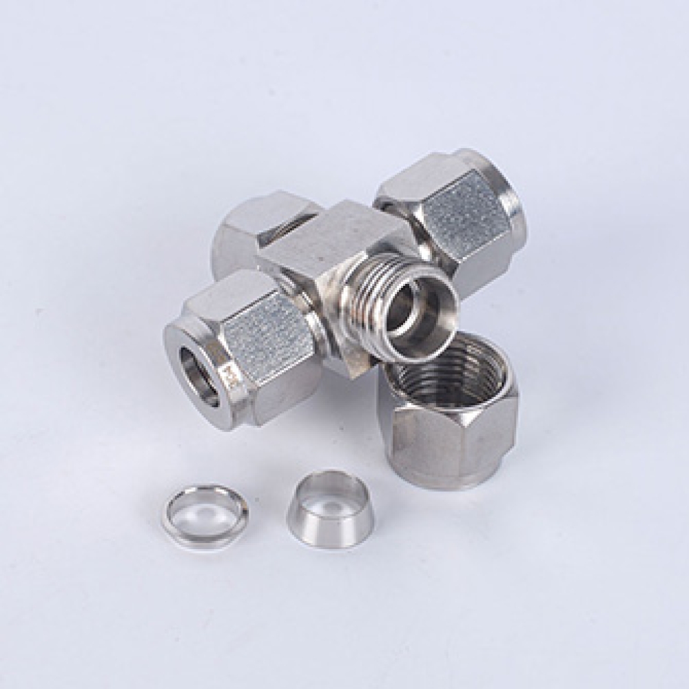 304/316 Stainless Steel Four-Way Intermediate Joint Threaded Connector Straight Joint Quick Fitting