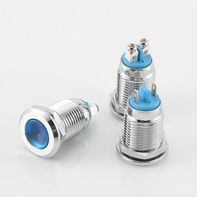 Indicator Lamp 12mm metal waterproof IP67 DC6V/220V screw/pin wire terminals led indicator lights